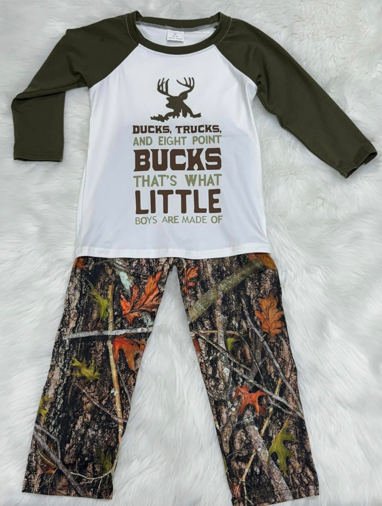 Boys long sleeve camo pants set