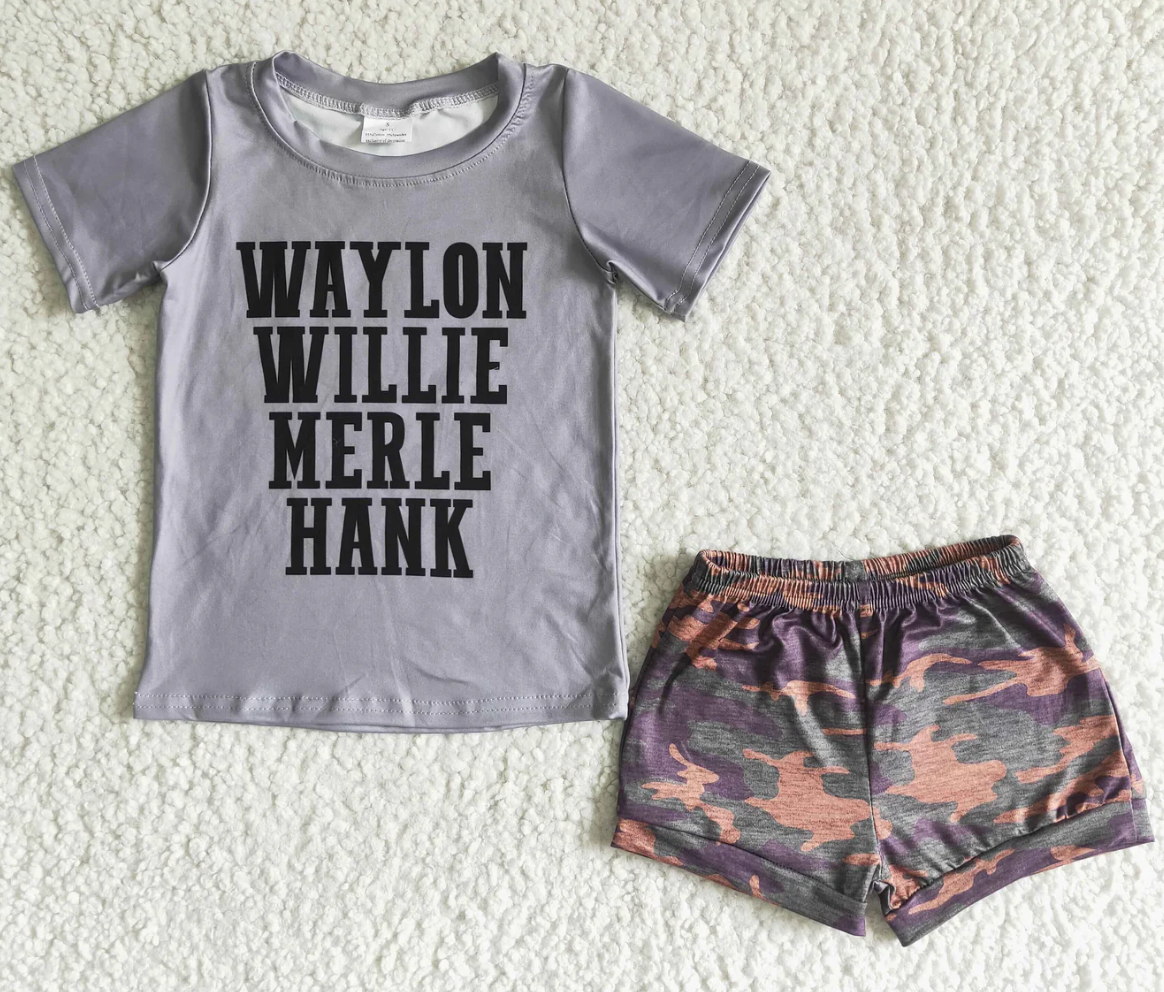 Boys Short Set Waylon Willie Merle Hank
