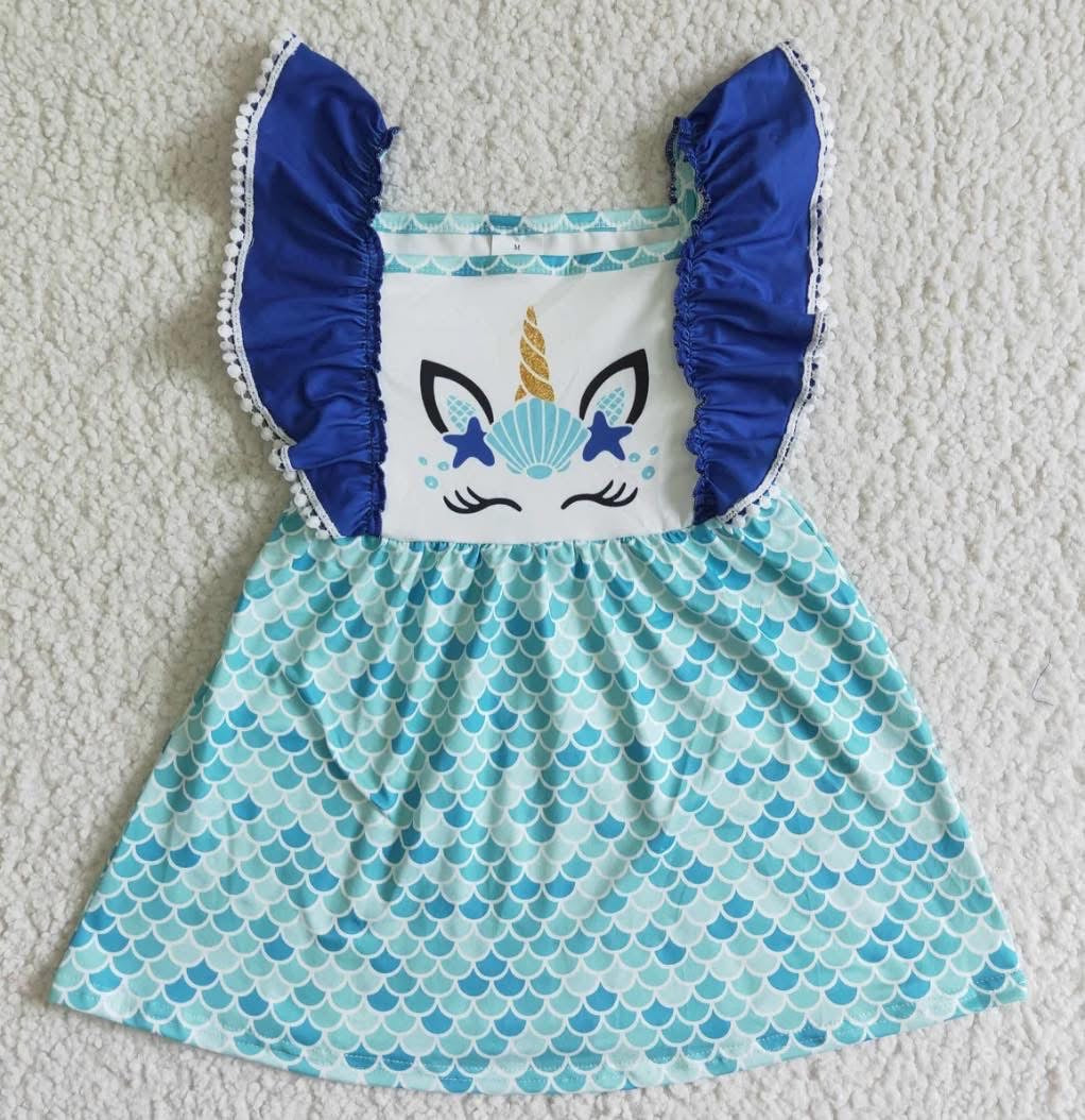 Girls Unicorn/Mermaid Twirl Dress