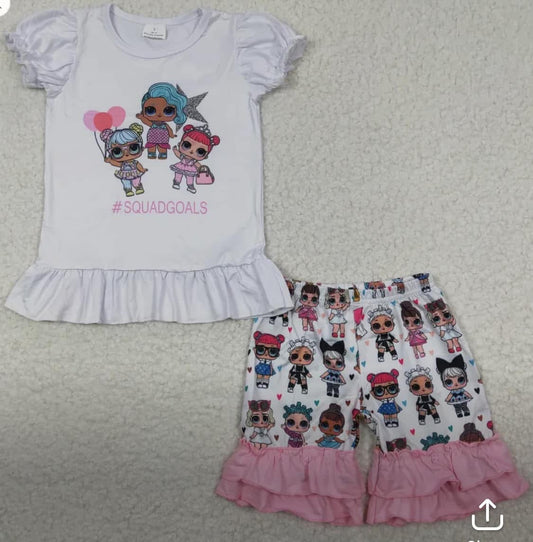 Girls LOL #SQUADGOALS Short Set Outfit with Ruffles
