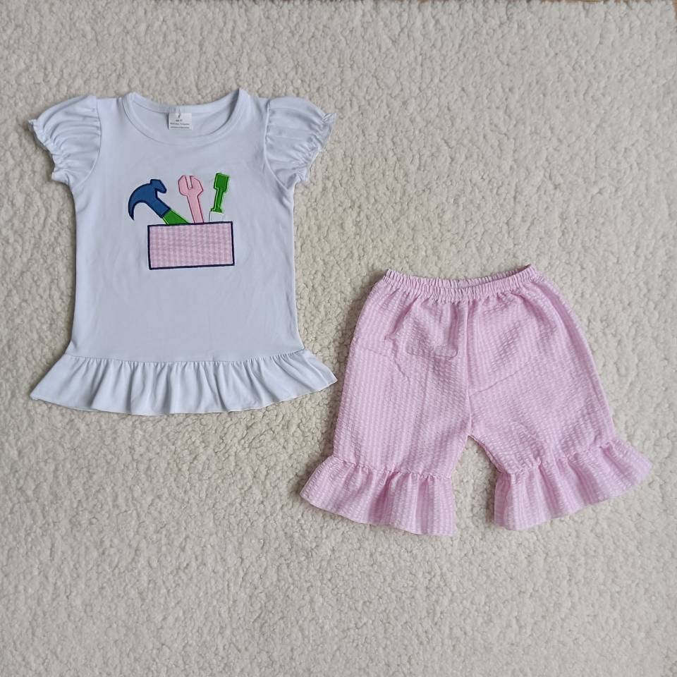 Tool Embroidery Summer Short Set
