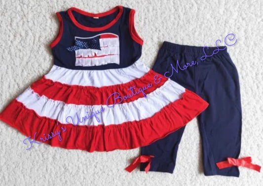 4th of July Twirl top with pants
